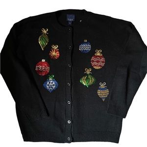 Christmas/ Ugly Cardigan Sweater with Appliqués